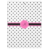 Monogram zwart en witte poka dot met warmroze klembord (Achterkant)