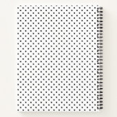 Monogram zwart en witte poka dot met warmroze notitieboek (Achterkant)