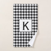 Monogram zwart en witte schroefdraad bad handdoek (Handdoek)