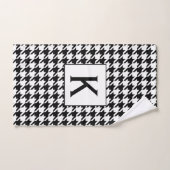 Monogram zwart en witte schroefdraad bad handdoek (Handdoek)