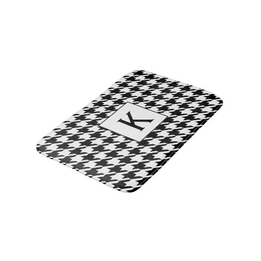 Monogram zwart en witte schroefdraad badmat (Gekanteld)