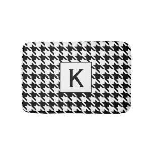 Monogram zwart en witte schroefdraad badmat