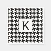 Monogram zwart en witte schroefdraad servet (Voorkant)