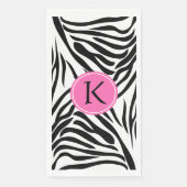 Monogram zwart en witte Zebra Druk met Hot Pink Servet (Voorkant)