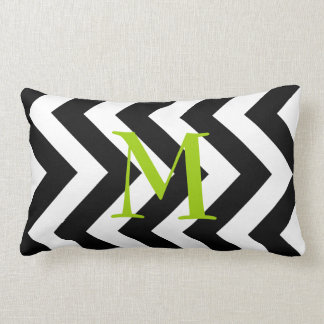 Monogram zwart en witte zigzag Lumbar Pillow Kussen