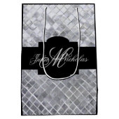 Monogram zwart en zilver 25e Jubileum Medium Cadeauzakje (Achterkant)