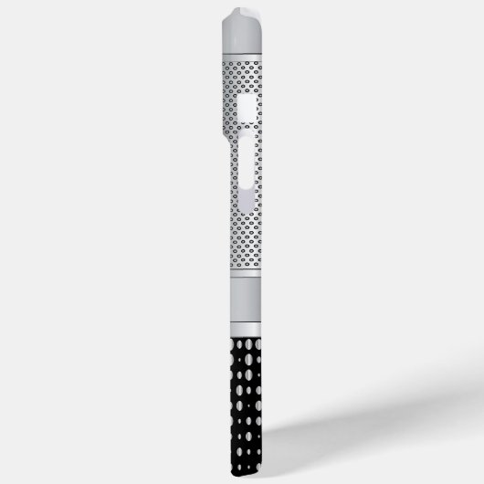 Monogram Zwart en Zilver Metaalnetwerk Case-Mate iPhone Case (Achterkant / Links)