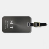 Monogram Zwart Geborsteld Metallic Elegant Bagagelabel (Voorkant horizontaal)