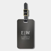 Monogram Zwart Geborsteld Metallic Elegant Bagagelabel (Voorkant verticaal)
