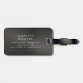 Monogram Zwart Geborsteld Metallic Elegant Bagagelabel (Achterkant horizontaal)