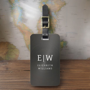 Monogram Zwart Geborsteld Metallic Elegant Bagagelabel