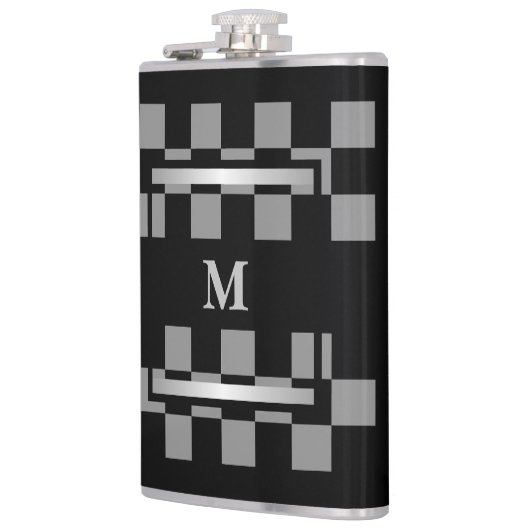 Monogram zwart gecontroleerd heupfles (Links)