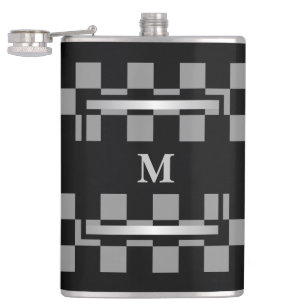 Monogram zwart gecontroleerd heupfles