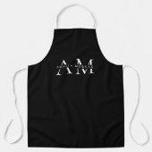 Monogram zwart gepersonaliseerd Schort (Voorkant)