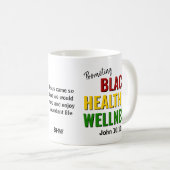 Monogram zwart Geschiedenis maand Gezondheid en We Koffiemok (Voorkant rechts)