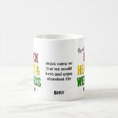 Monogram zwart Geschiedenis maand Gezondheid en We Koffiemok (Center)