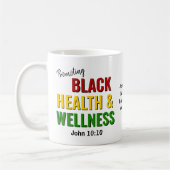 Monogram zwart Geschiedenis maand Gezondheid en We Koffiemok (Links)