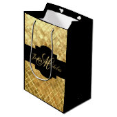 Monogram zwart & Gold 50e Jubileum Medium Cadeauzakje (Voorkant Gekanteld)