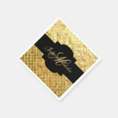 Monogram zwart & Gold 50e Jubileum Napkins Servetten (Hoek)