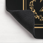 Monogram zwart Gold Border Design Monogram Muismat (Hoek)