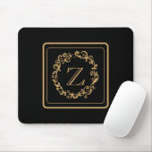 Monogram zwart Gold Border Design Monogram Muismat (Met muis)