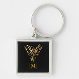 Monogram zwart & Gold Phoenix Rising Accessoire Sleutelhanger