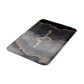 Monogram Zwart Goud Agaat Geode Badmat (Gekanteld)
