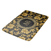 Monogram Zwart Goud Classy Elegant Patroon Badmat (Gekanteld)