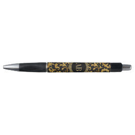 Monogram Zwart Goud Classy Elegant Patroon Pen