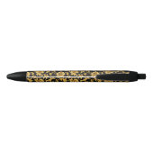 Monogram Zwart Goud Classy Elegant Patroon Zwarte Inkt Pen (Achterkant)