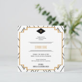 Monogram zwart, goud en witte kunst Deco Bridal Kaart (Staand voorkant)