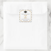Monogram zwart, goud en witte kunst Deco Hartelijk Vierkante Sticker (Tas)