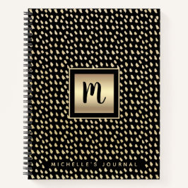 Monogram zwart goud folie gewaagd modern script lu notitieboek