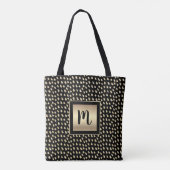 Monogram zwart goud folie script stippen modern bo tote bag (Achterkant)
