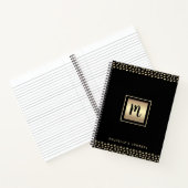 Monogram zwart goud folie script stippen modern ve notitieboek (Binnen)