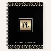 Monogram zwart goud folie script stippen modern ve