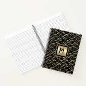 Monogram zwart goud folie vet moderne script luxe notitieboek (Binnen)