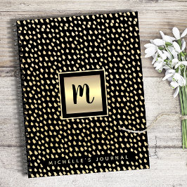 Monogram zwart goud folie vet moderne script luxe notitieboek