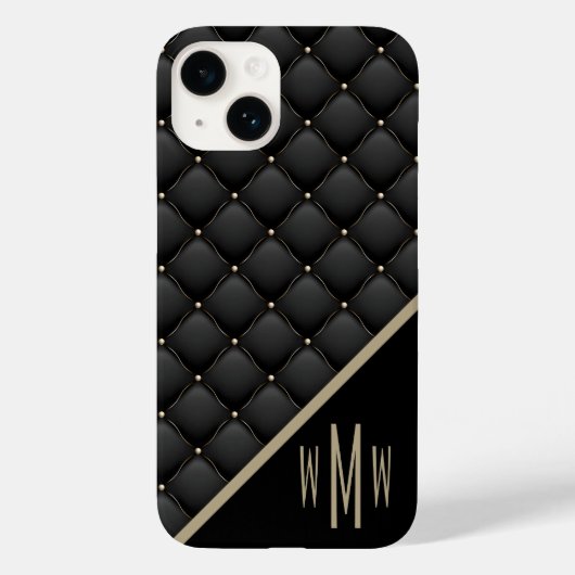 Monogram zwart goud gelimiteerd Case-Mate iPhone case (Achterkant)