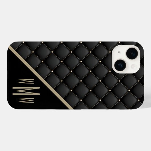 Monogram zwart goud gelimiteerd Case-Mate iPhone case (Achterkant (horizontaal))