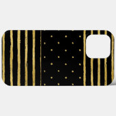 Monogram Zwart Goud Gestreepte Stippen Case-Mate iPhone Case (Achterkant (horizontaal))