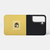 Monogram Zwart Goud & Girly Initiaal Samsung Galaxy Hoesje (Achterkant horizontaal)