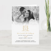 Monogram zwart goud kroon bruiloft maaltijd optie  (Voorkant)