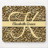 Monogram Zwart Goud Luipaardprint Jachtluipaard Di Muismat (Voorkant)