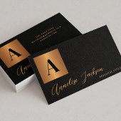 Monogram zwart goud luxe elegant visitekaartje