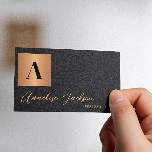 Monogram zwart goud luxe elegant visitekaartje