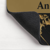 Monogram Zwart Goud Marmer Agate Modern Trendy Muismat (Hoek)