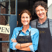 Monogram Zwart Goud Modern Eenvoudig Zijn Haar Naa Schort