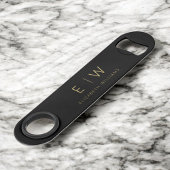 Monogram Zwart Goud Modern Minimalistisch Elegant Speed Flessenopener