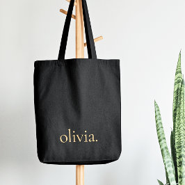 Monogram zwart goud modern minimalistisch elegant tote bag